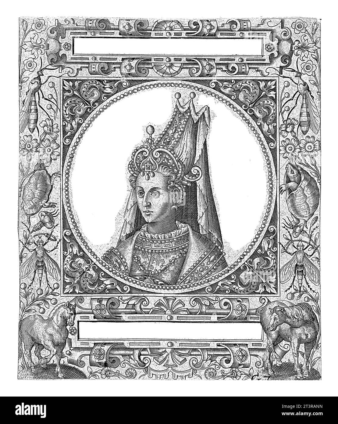 Portrait du sultane Rossa, Theodor de Bry, d'après Jean Jacques Boissard, 1596 Portrait rond du sultane d'après l'exemple d'une pièce de monnaie. Banque D'Images