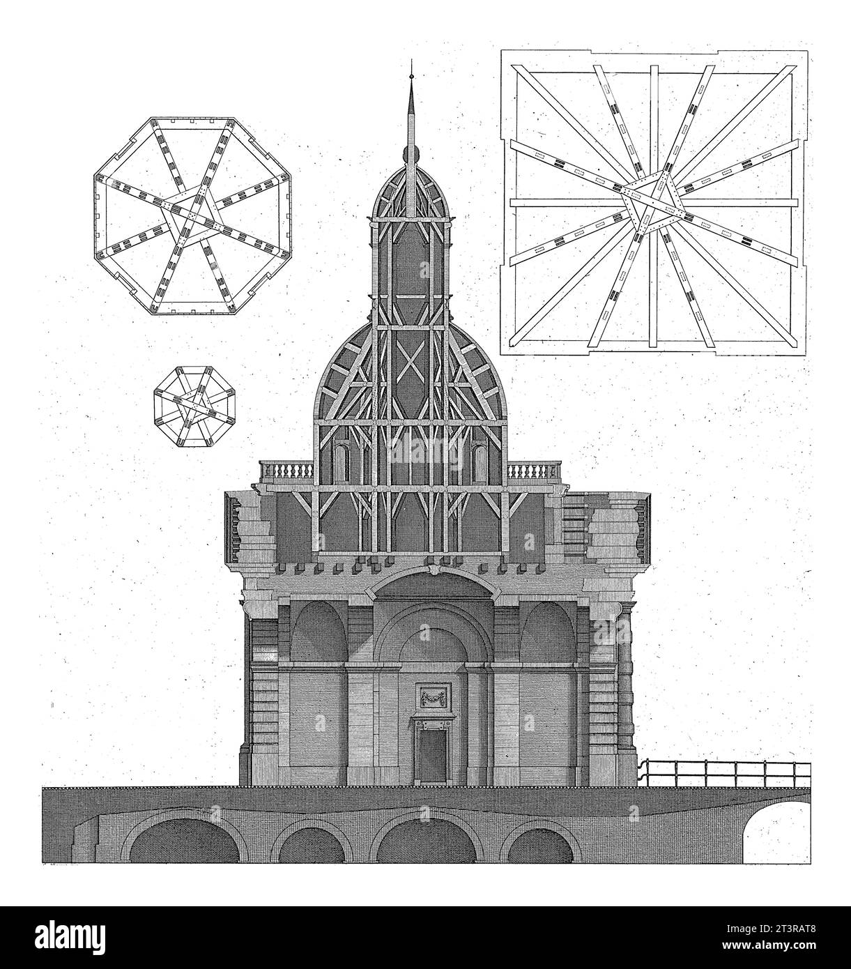 Section du deuxième Muiderpoort à Amsterdam, Caspar Jacobsz. Philips, d'après Cornelis Rauws, 1771 coupe transversale du deuxième Muiderpoort à Amsterd Banque D'Images