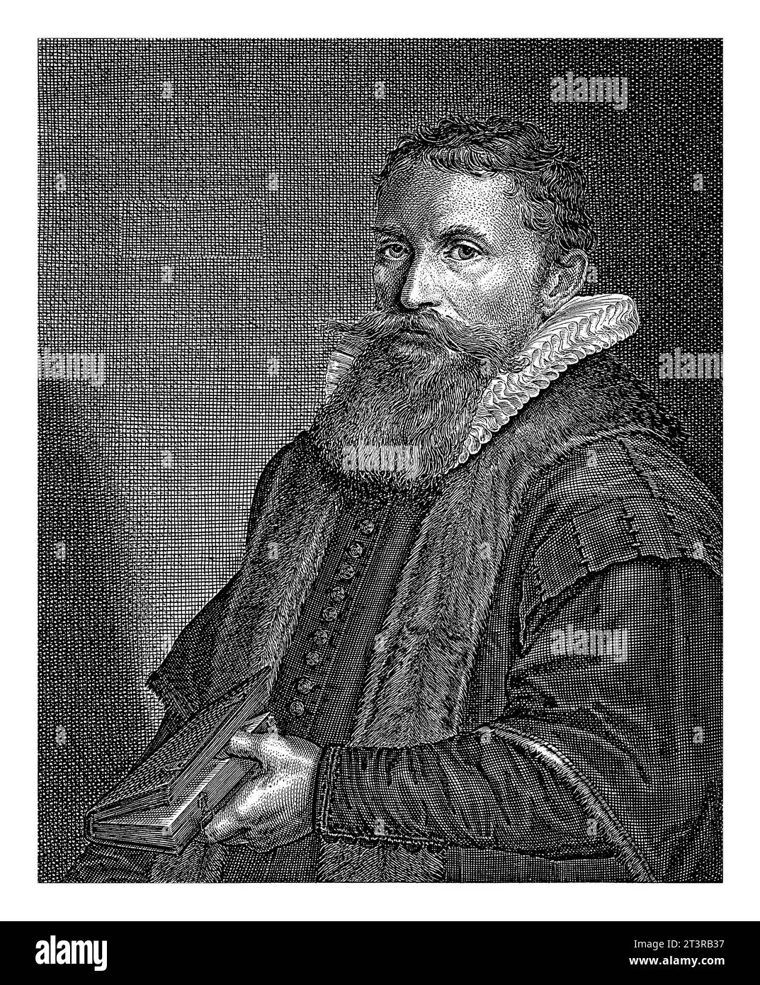 Portrait de Lucas Ambrose, prédicateur, Salomon Savery, 1610 - 1652, gravé vintage. Banque D'Images