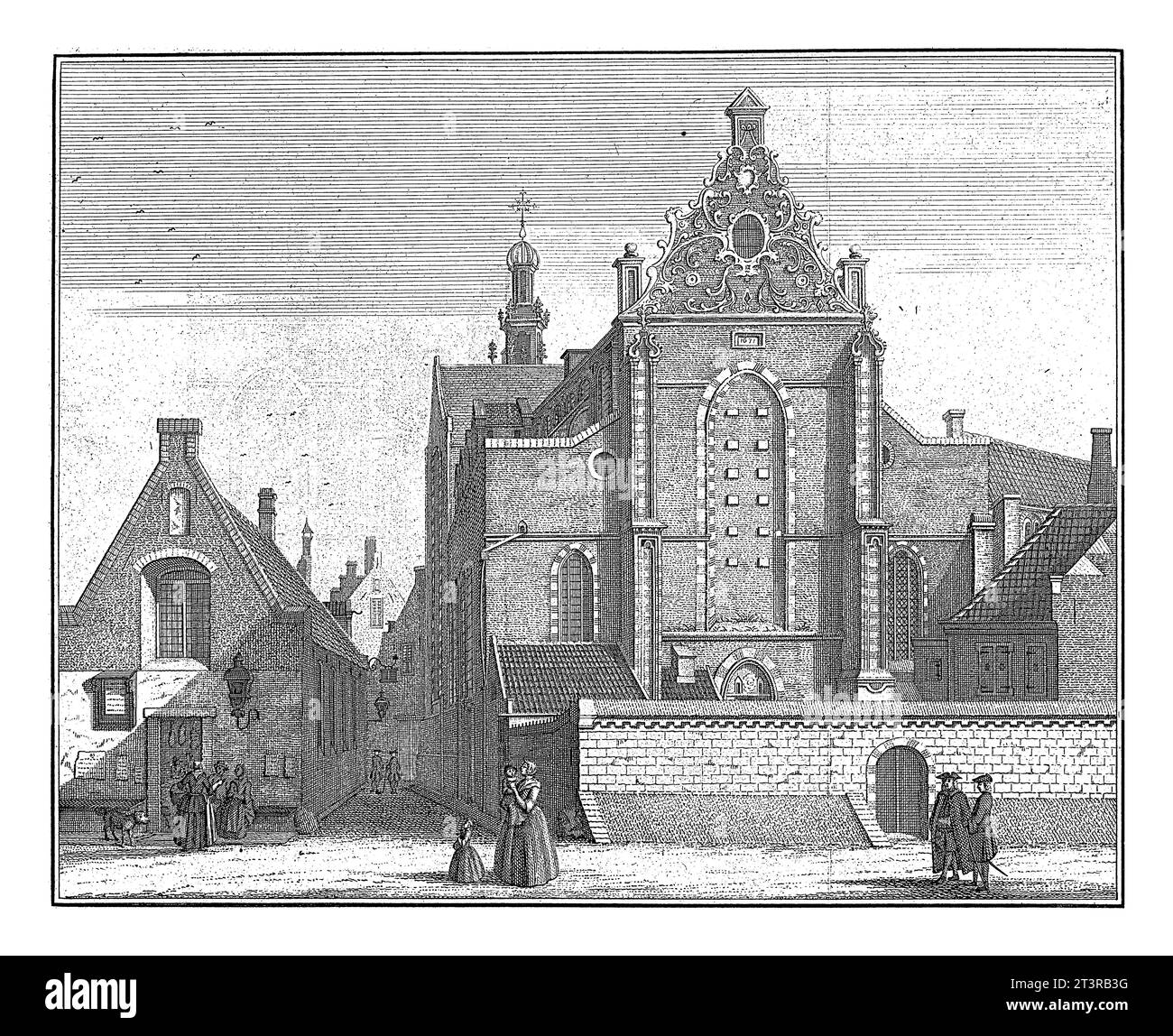 Vue du Catharijnekerk à Utrecht, Caspar Jacobsz. Philips, d'après Jan de Beijer, 1744 - 1758 Banque D'Images