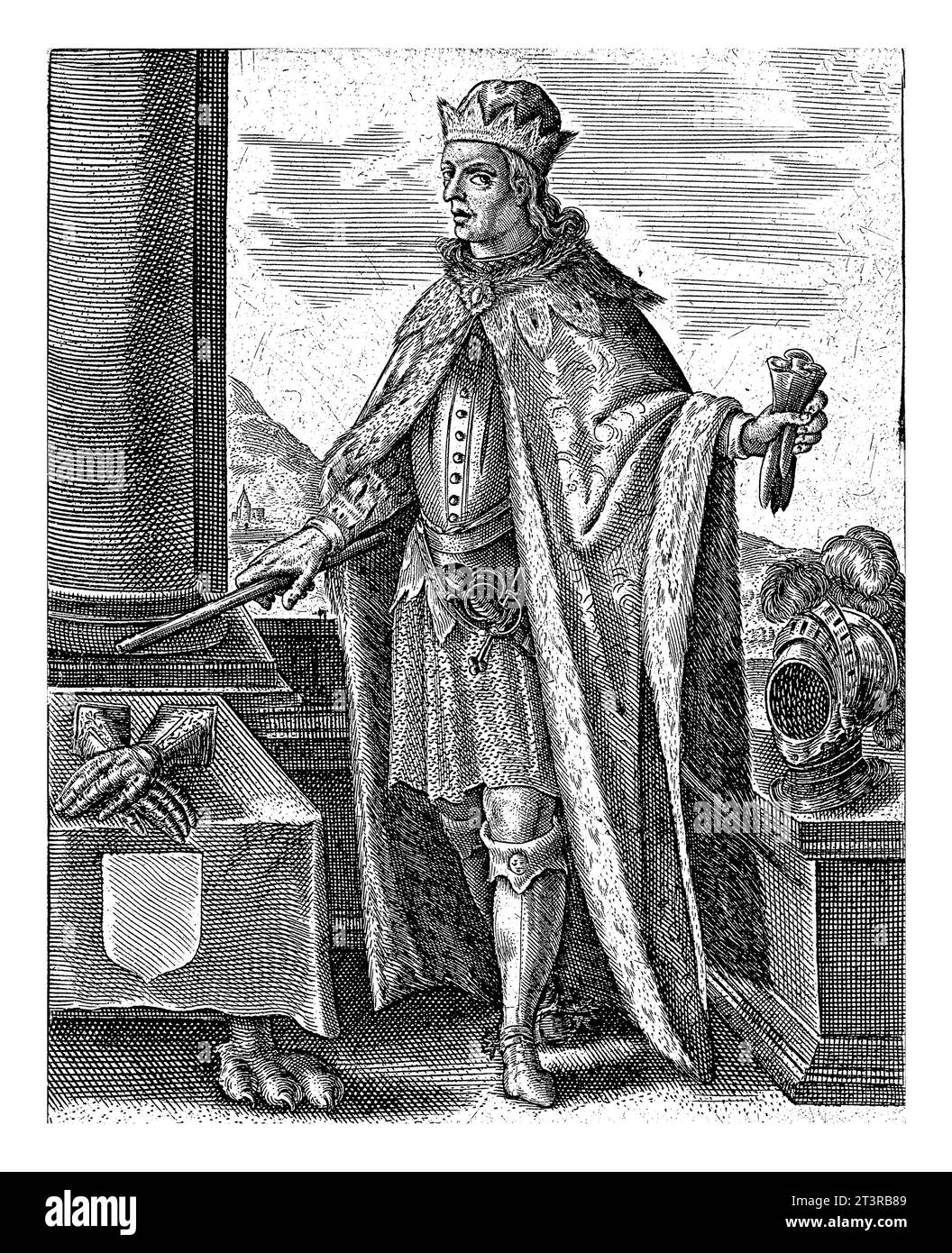 Portrait de Philippe le bon, Simon van de passe, 1605 - 1647 Portrait de Philippe le bon, duc de Bourgogne. Dans la marge, le nom et la position du Banque D'Images