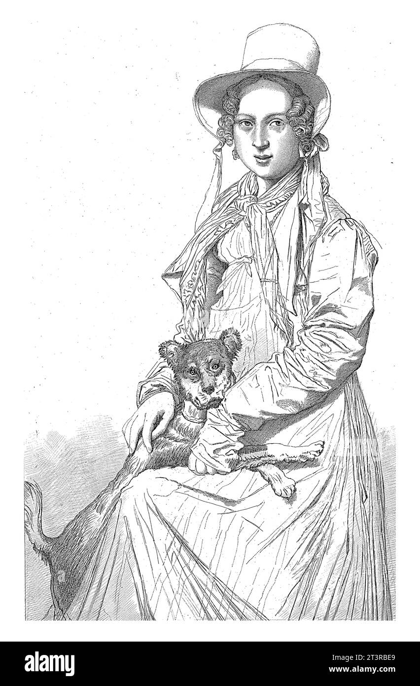 Portrait d'Henriette Ursula Claire Taurel, Edouard Taurel, d'après Jean Auguste Dominique Ingres, 1885 Portrait d'Henriette Ursula Claire Taurel avec Banque D'Images