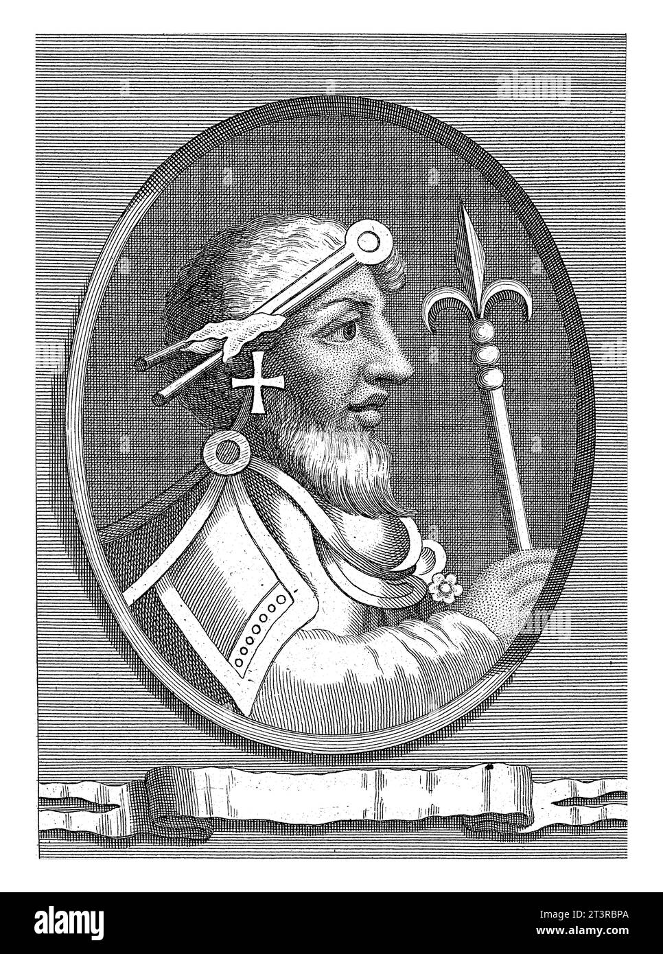 Portrait du roi Canute le Grand, François Morellon la Cave, 1720 - 1725 Portrait du roi Canute le Grand, roi d'Angleterre, du Danemark et de Norvège. Banque D'Images