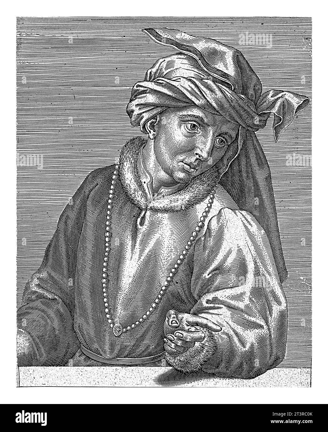 Portrait du peintre Jan van Eyck, Wierix (attribution rejetée), 1600 - 1650 ci-dessus, la personne a représenté une ligne avec des informations biographiques à Los Angeles Banque D'Images