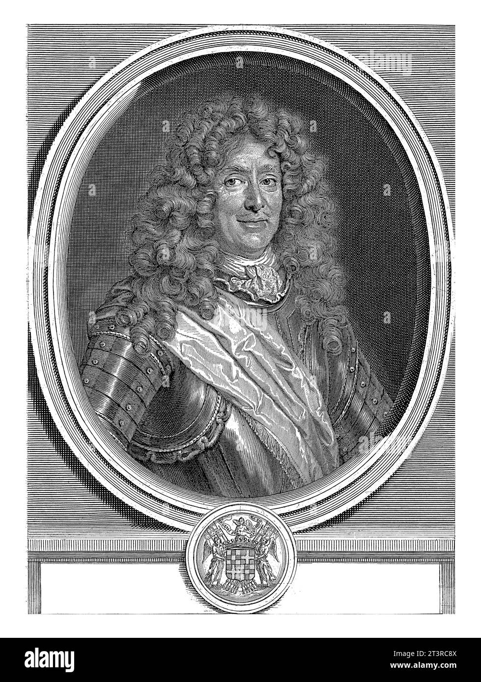 Portrait de Roger de Bussy-Rabutin, Gérard Edelinck, d'après le Febure, 1693 - 1707 Portrait de Roger de Rabutin (1618-1693), comte de Bussy, lieutenant Banque D'Images