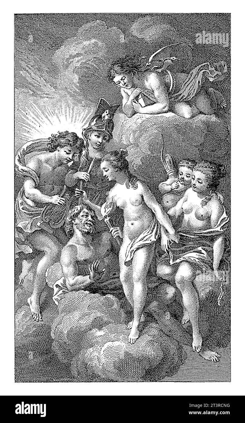 Vénus, Apollon et autres dieux et déesses sur les nuages, Reinier Vinkeles (I), 1751 - 1816 Banque D'Images