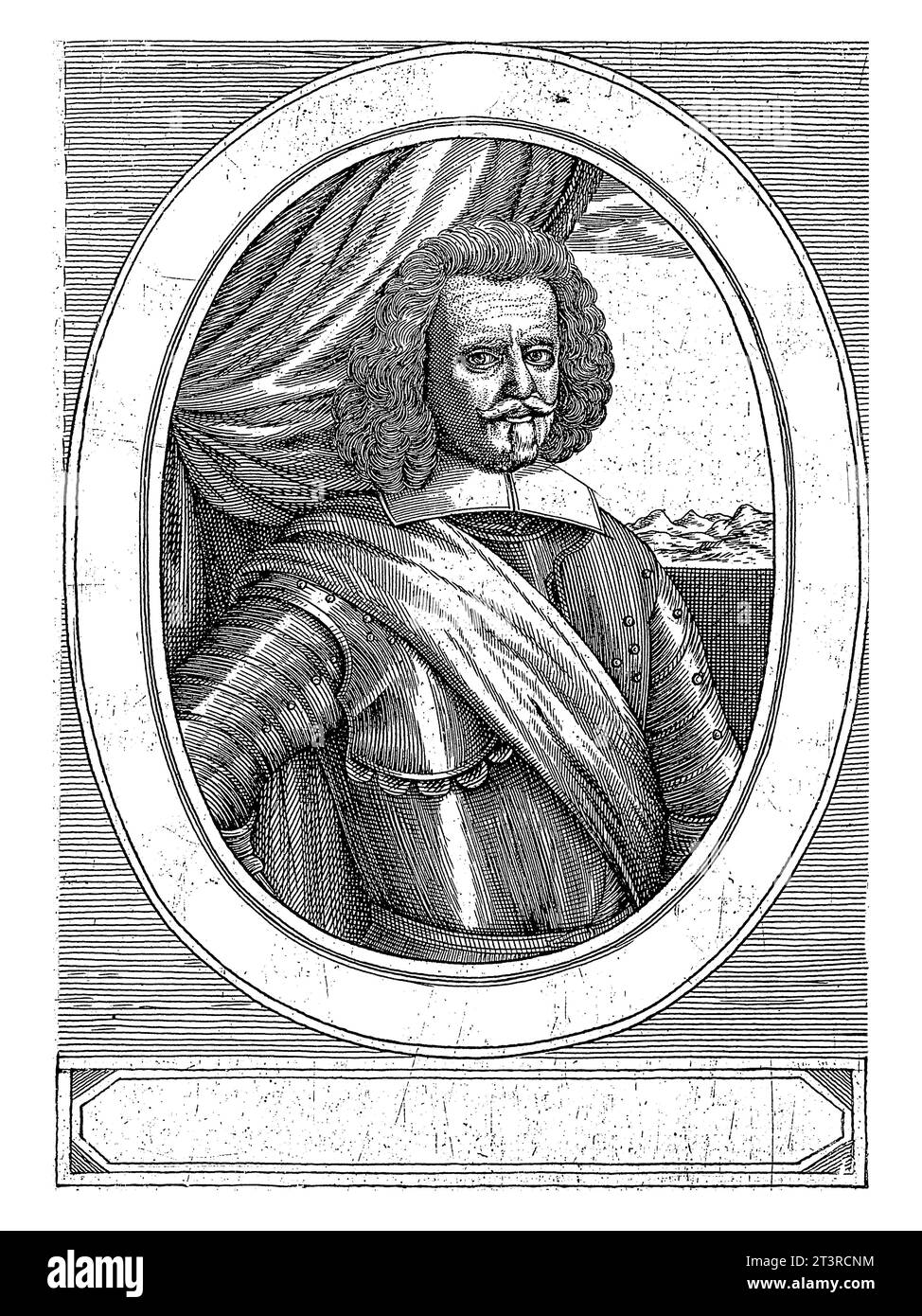 Portrait du général Carlo della Gatta, Monogrammiste FP (Italie ; 17e siècle), c. 1600 - c. 1699, gravé vintage. Banque D'Images