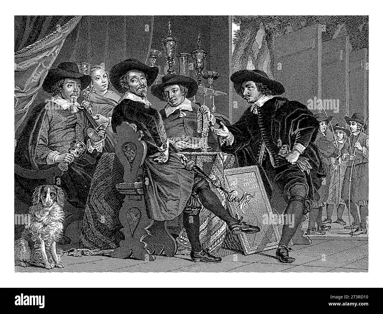 Les quatre overmen du Longbow (St Sebastiaan) buts à Amsterdam, 1653, Joachim Jan Oortman jr., après Bartholomeus van der helst, après Marchais, 1 Banque D'Images