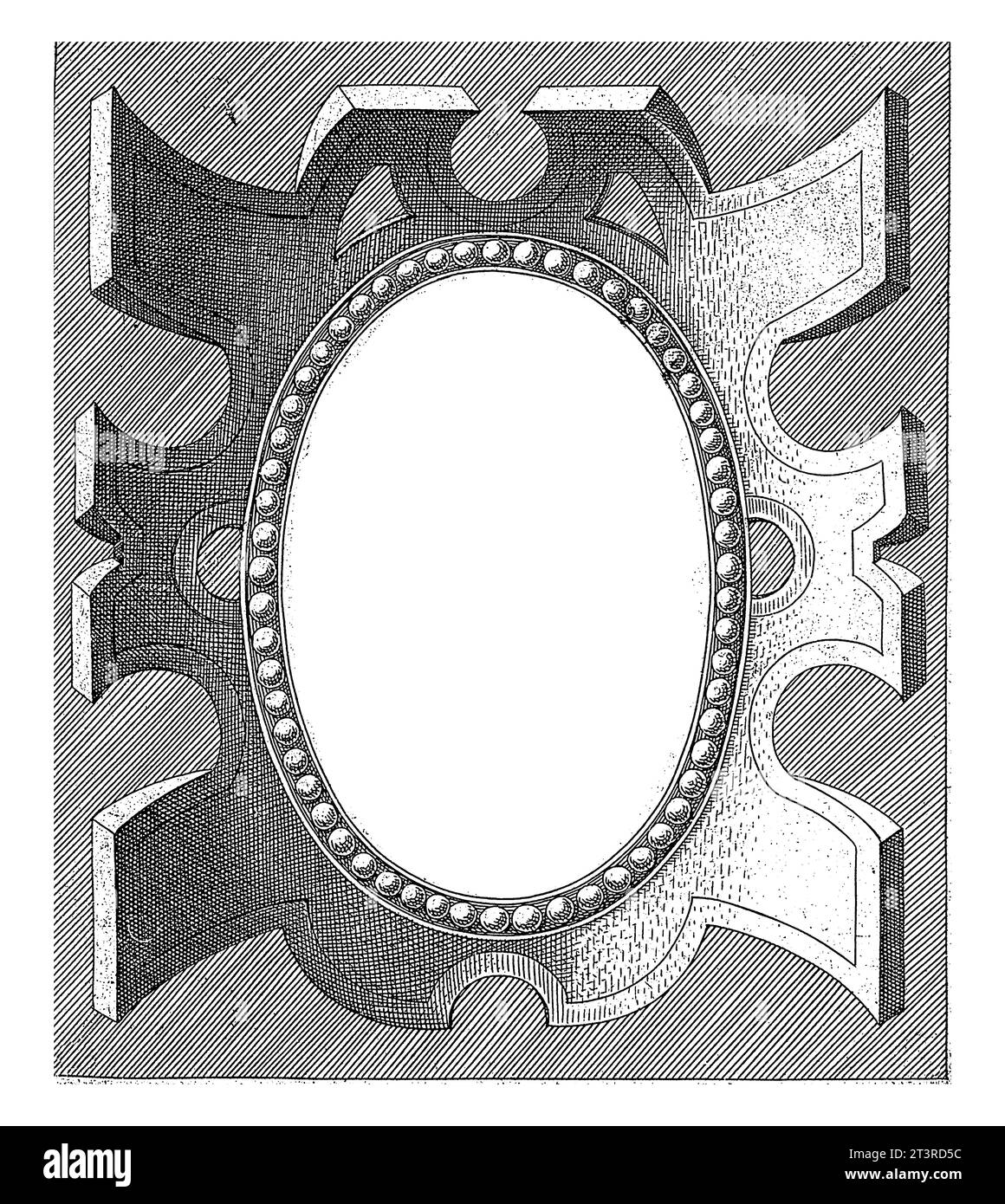 Tirage titre avec cartouche, Adamo Scultori, c. 1585, vintage gravé. Banque D'Images
