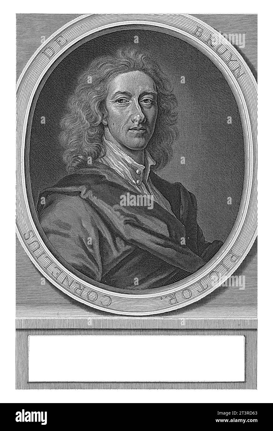 Portrait du peintre Cornelis de Bruyn, Gerard Valck, d'après Gottfried Kneller, 1698 Banque D'Images