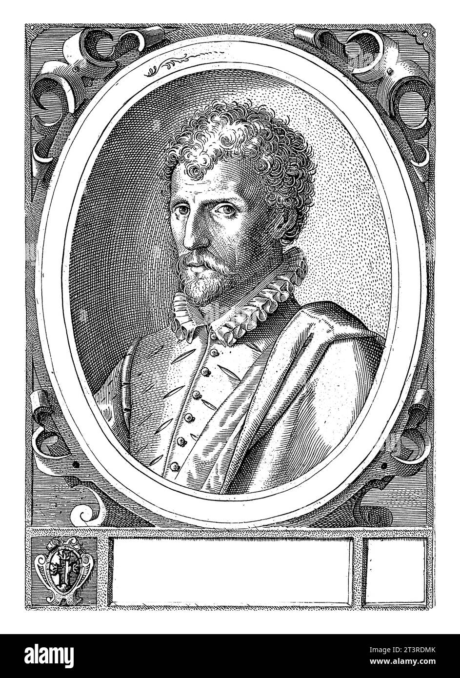 Portrait de l'artiste Cornelis Cort, Gijsbert van Veen, d'après Lodewijk Toeput, 1578 - 1628 Banque D'Images