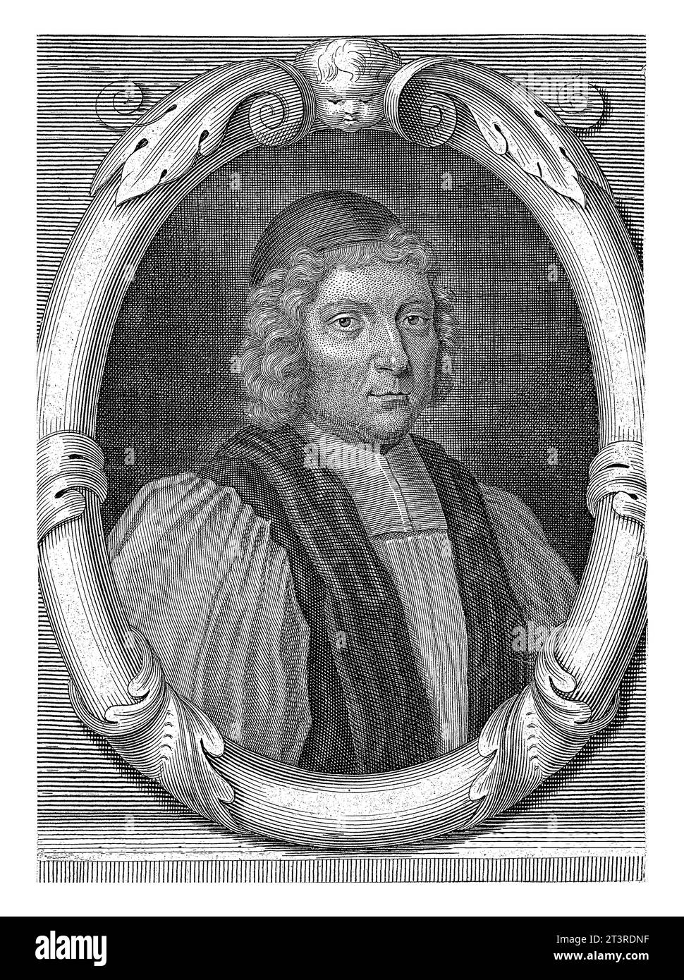 Portrait de William Beveridge, Michiel van der Gucht, d'après Ben. Ferrens, 1670 - 1725 buste portrait de William Beveridge, évêque de St. Asaph, à bish Banque D'Images