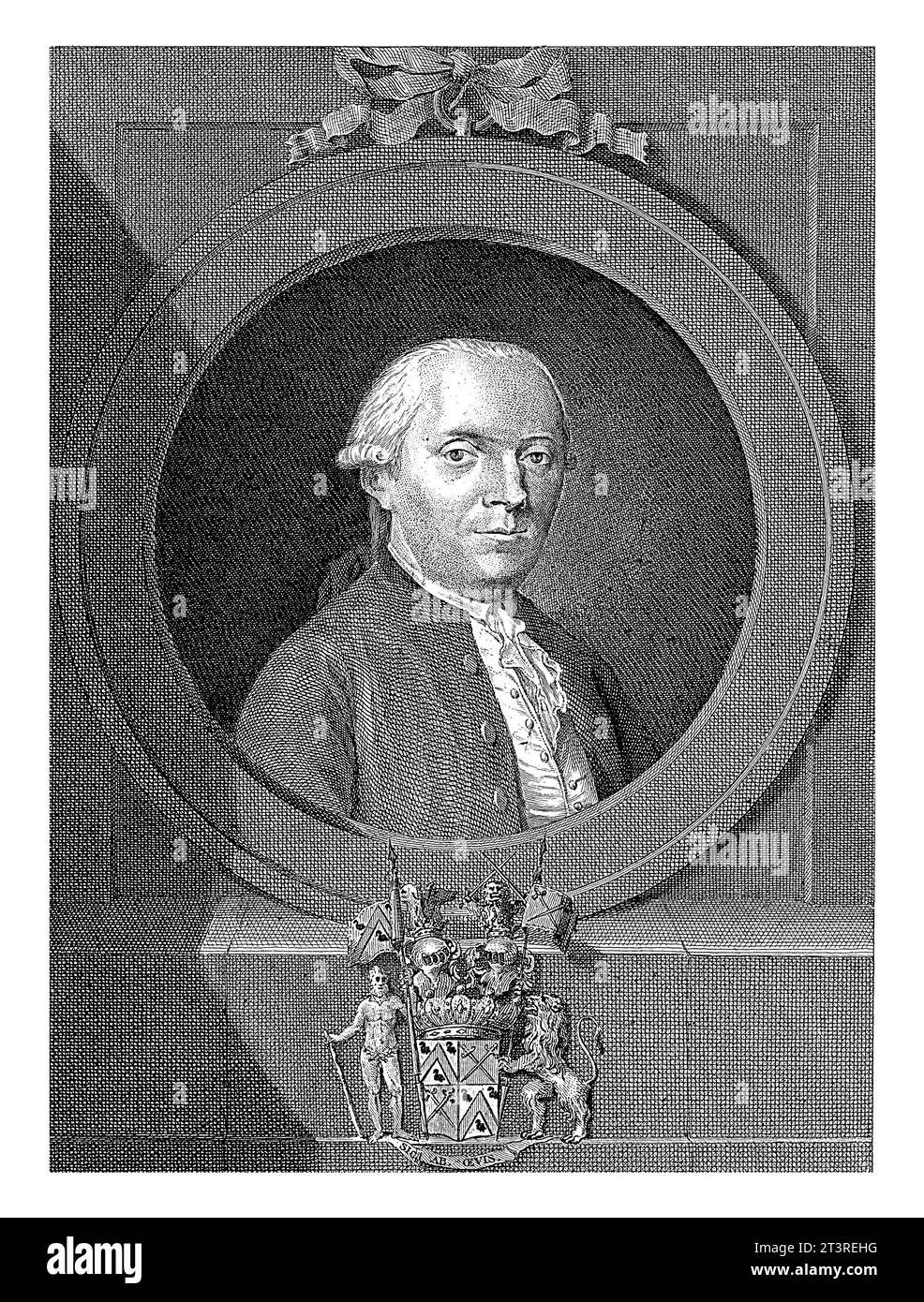 Portrait d'un inconnu, Mathias de Sallieth, 1764 - 1791 Portrait d'un inconnu aux armes de la famille van der Gracht de Rommerswael. Banque D'Images