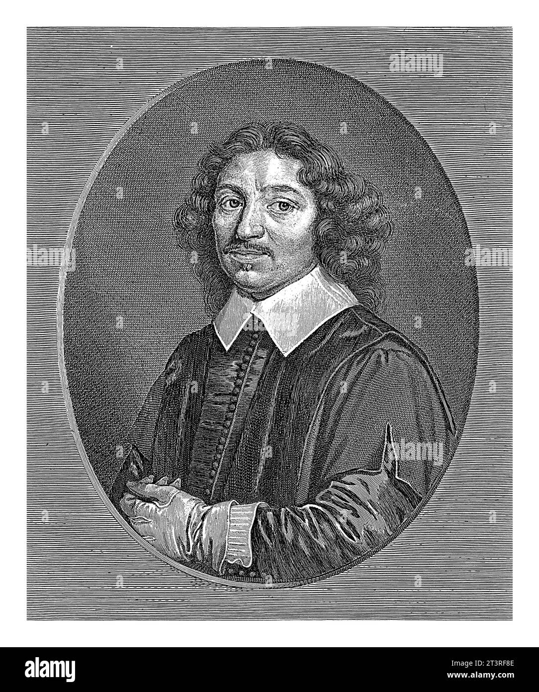 Portrait d'Albert Kijper, Jonas Suyderhoef, d'après David Bailly, 1650 - 1684 Portrait d'Albert Kijper, professeur de médecine et de philosophie à Leiden Banque D'Images
