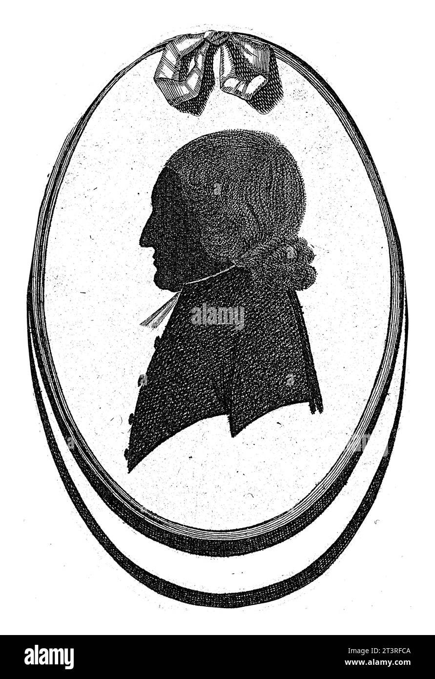 Portrait silhouette de Gijsbert Weijer Jan Bonnet, Govert Kitsen, 1776 - 1810 Portrait buste de profil à gauche de Gijsbert Weijer Jan Bonnet. Banque D'Images