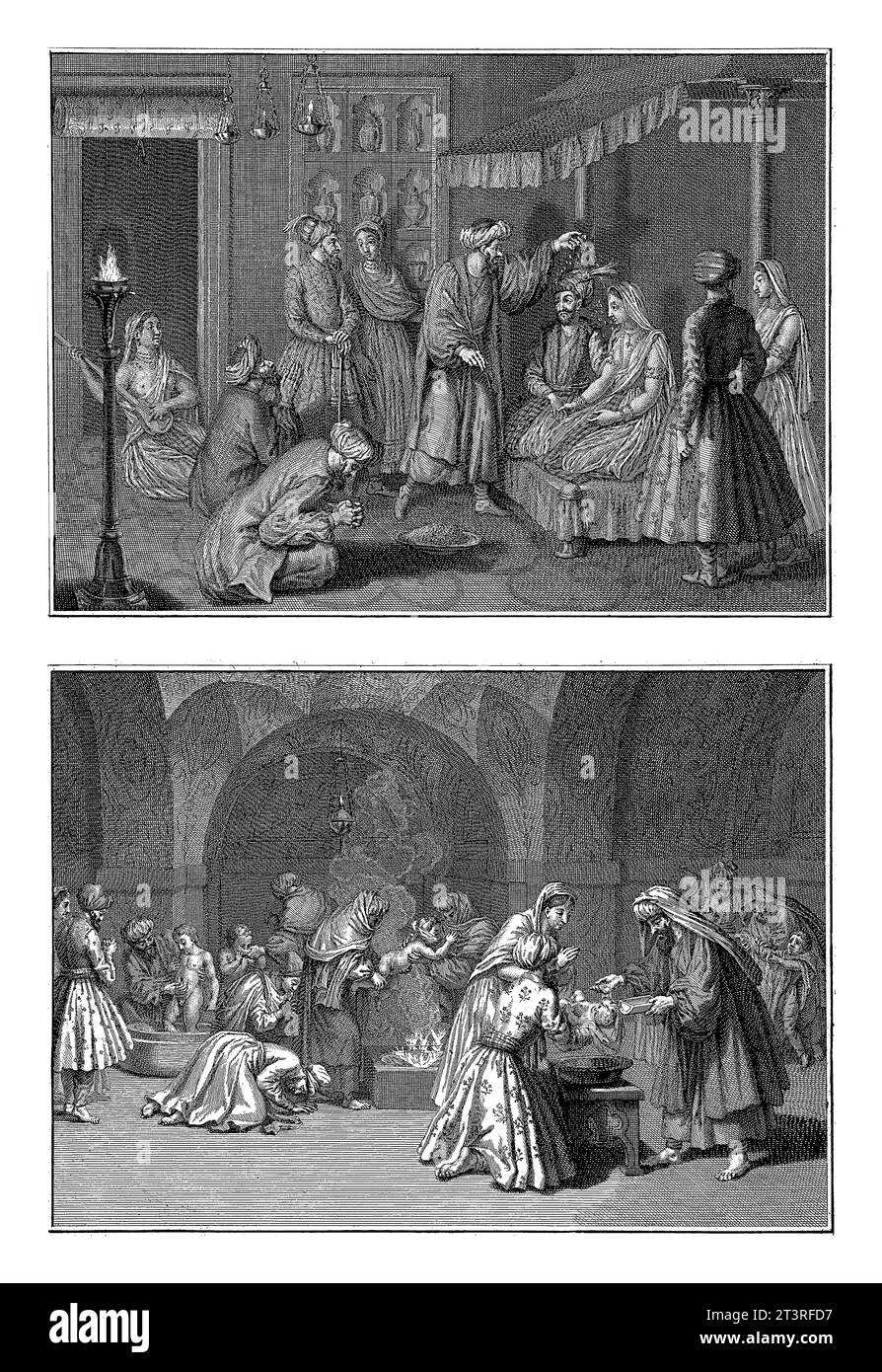 Cérémonie de mariage perse et cérémonie de baptême, Bernard Picart (atelier de), d'après Bernard Picart, 1728 Banque D'Images
