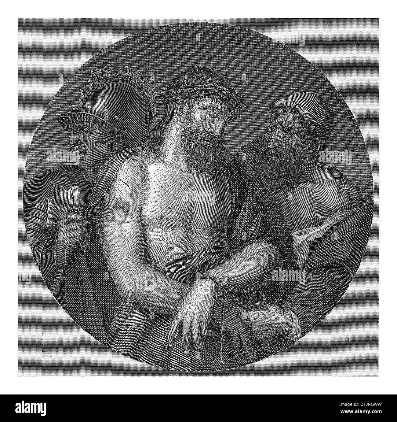 ECCE Homo, Christiaan Lodewijk van Kesteren, 1842 - 1897 le Christ menotté, avec une couronne d'épines sur la tête, est montré au peuple. Banque D'Images