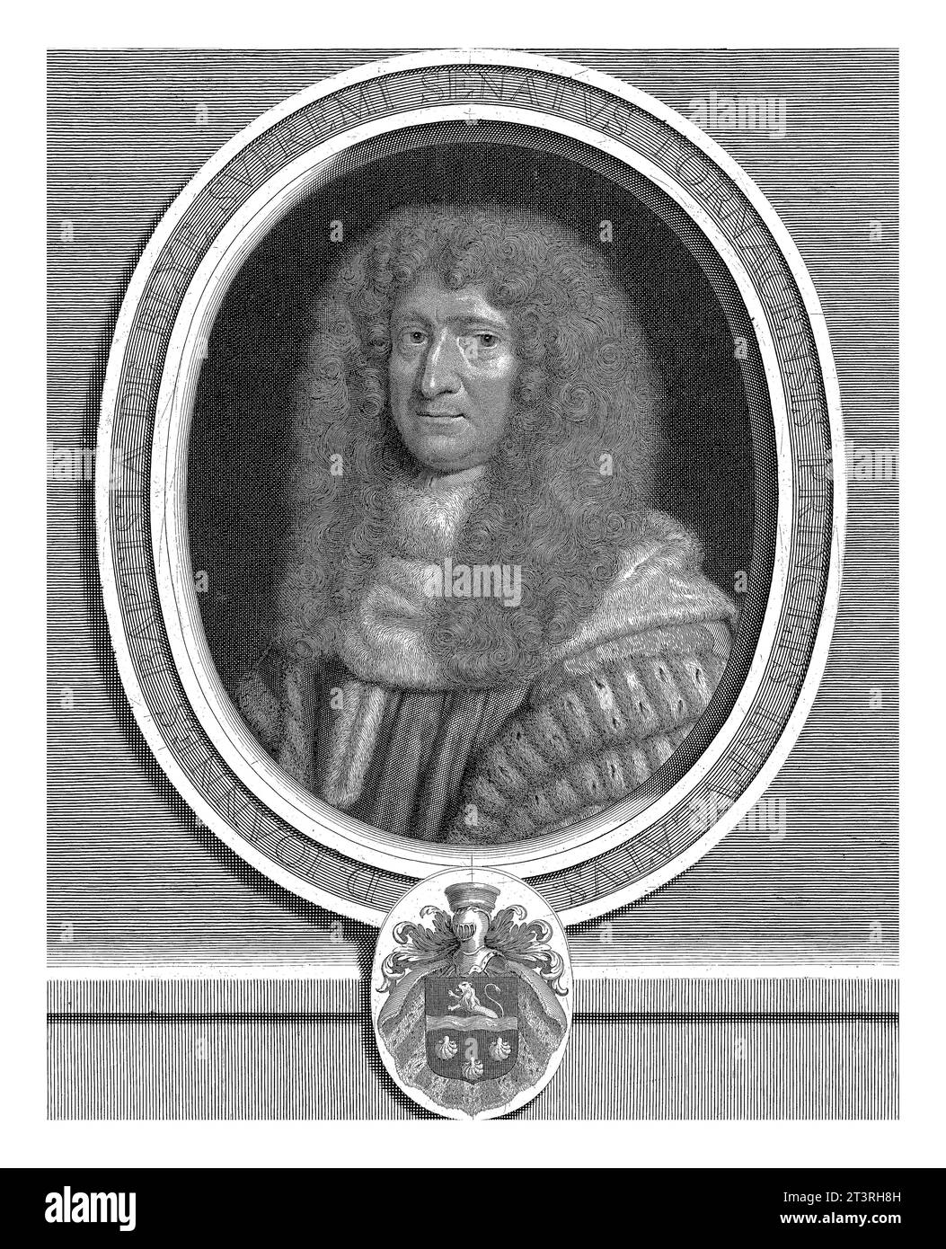 Portrait de Jean-Baptiste de Blye, Gérard Edelinck, d'après Ghislain François Ladam, 1652 - 1707 Portrait de Jean-Baptiste de Blye, premier président Banque D'Images