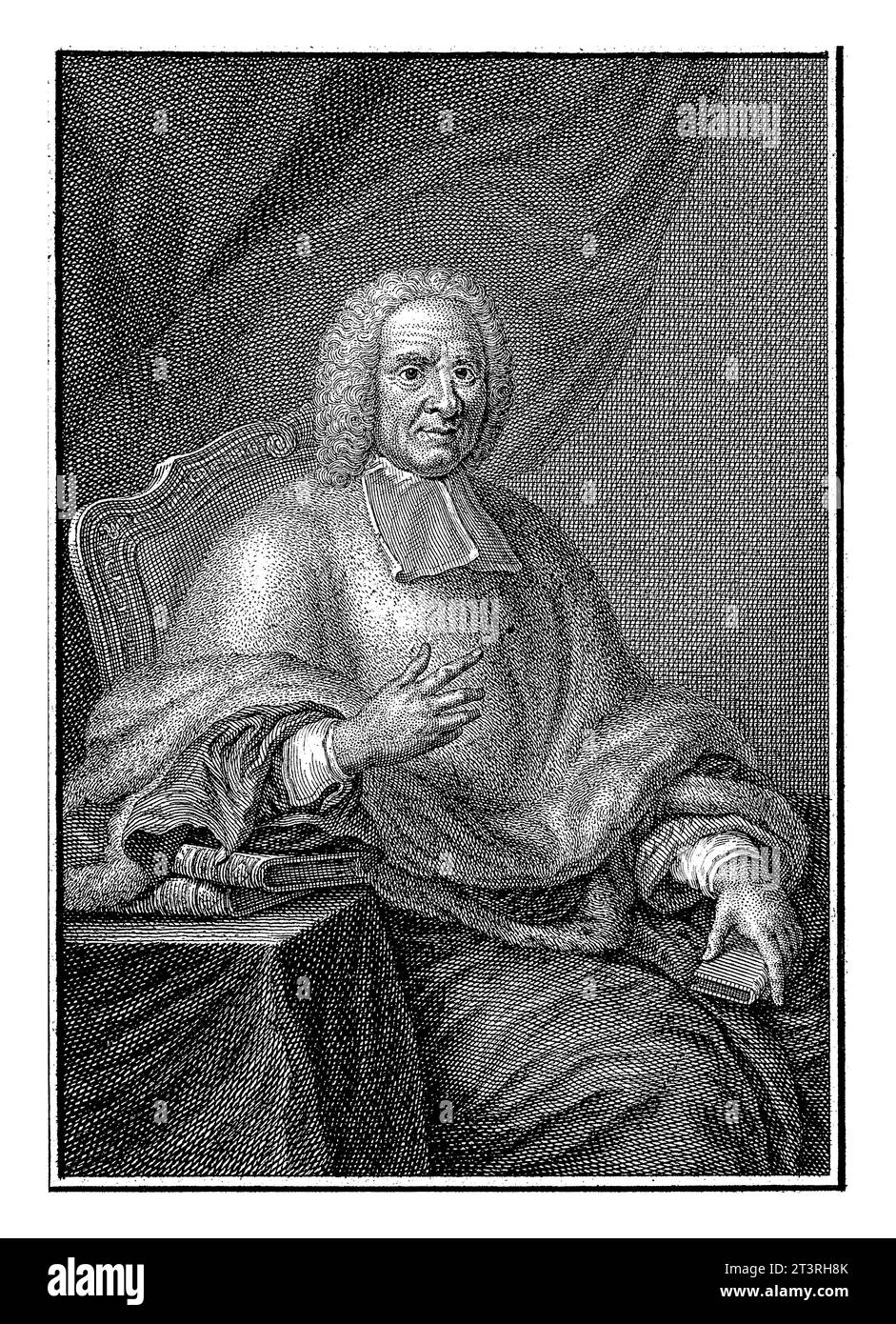 Portrait de Charles Rollin, Jacob van der Schley, d'après Charles-Antoine Coypel, 1754 Portrait de Charles Rollin, pédagogue et historien français, et f Banque D'Images