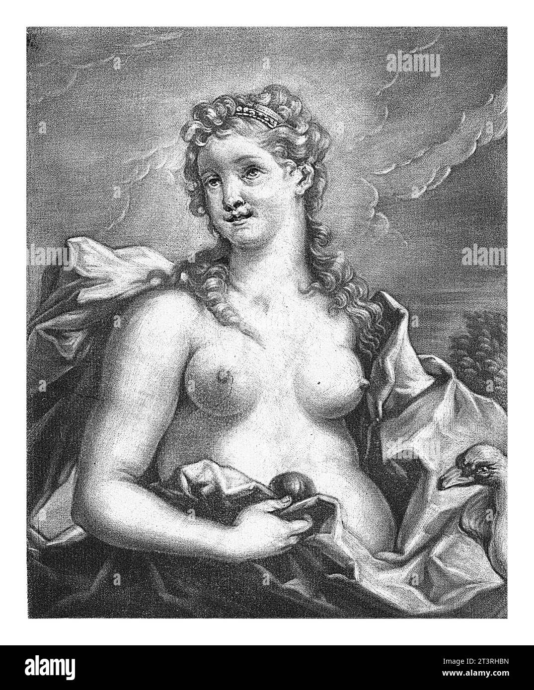 Vénus au cygne et à la pomme, Arnoud van Halen, d'après Giovanni Antonio Pellegrini, 1685 - 1732 Banque D'Images