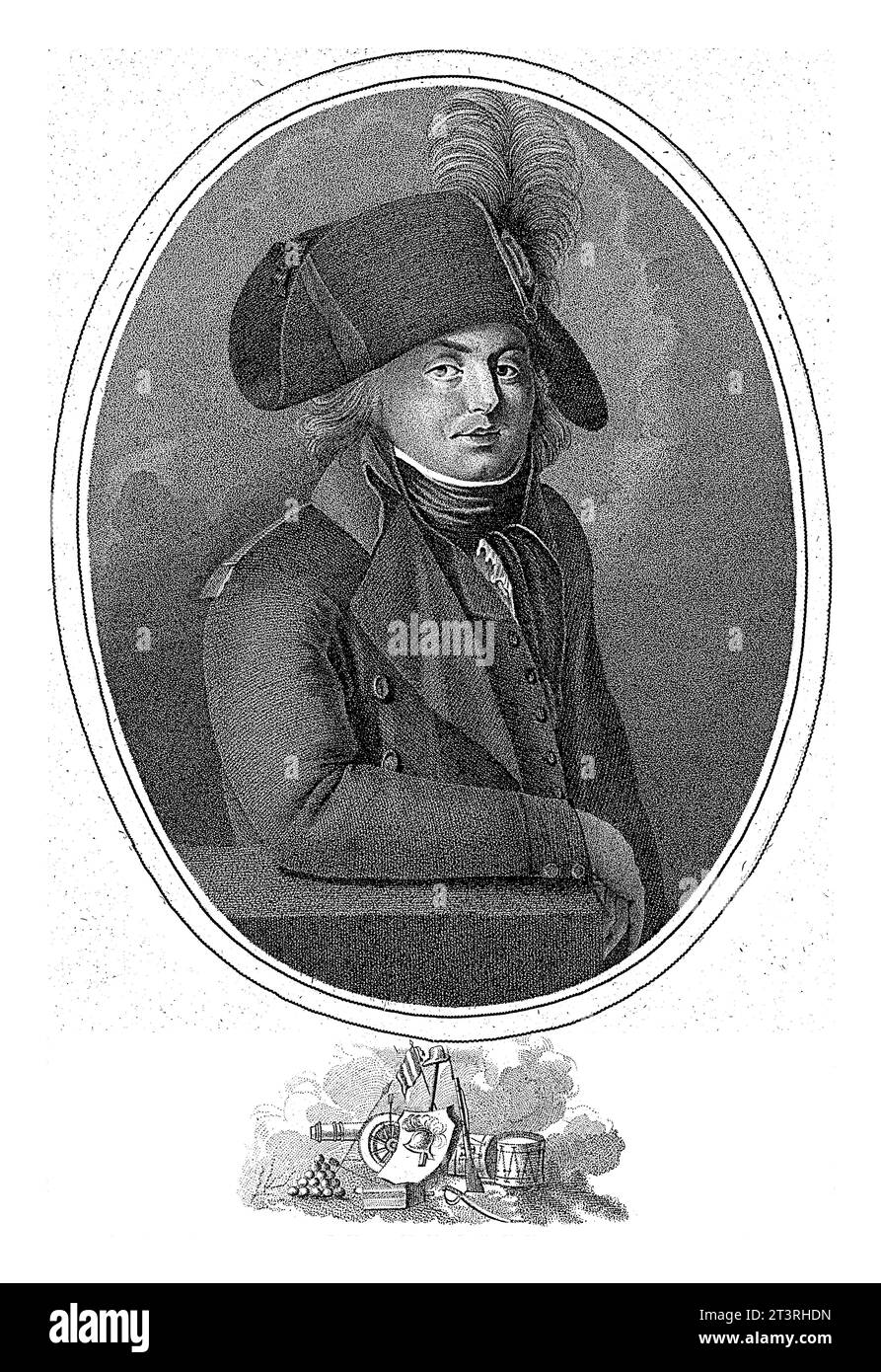 Portrait de Hermanus van Loon, Govert Kitsen, d'après G.T. van den Berg, 1795 Portrait de Hermanus van Loon, officier français et secrétaire de la crimina Banque D'Images