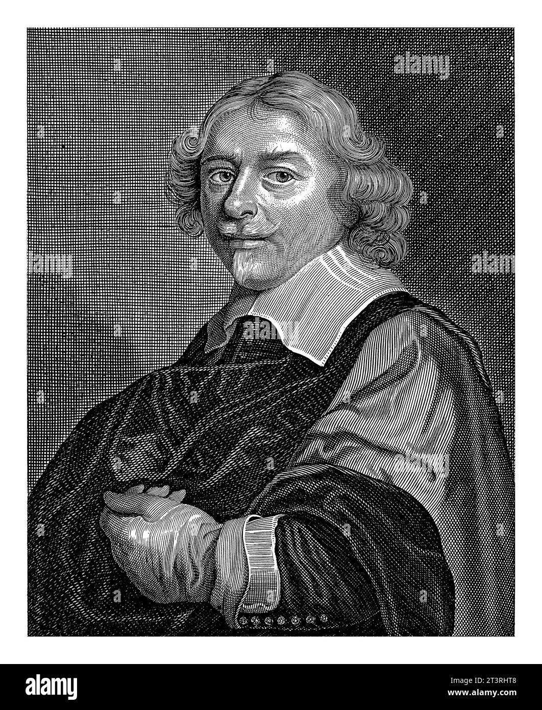 Portrait du peintre David Bailly, Coenraet Waumans, d'après David Bailly, 1649 Portrait du peintre David Bailly. Banque D'Images
