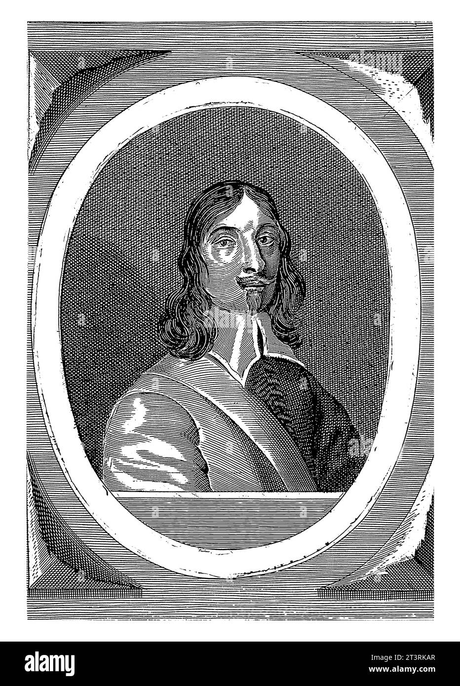 Portrait de Johann Christoph von NASO, David Mannasser, 1649, gravé vintage. Banque D'Images