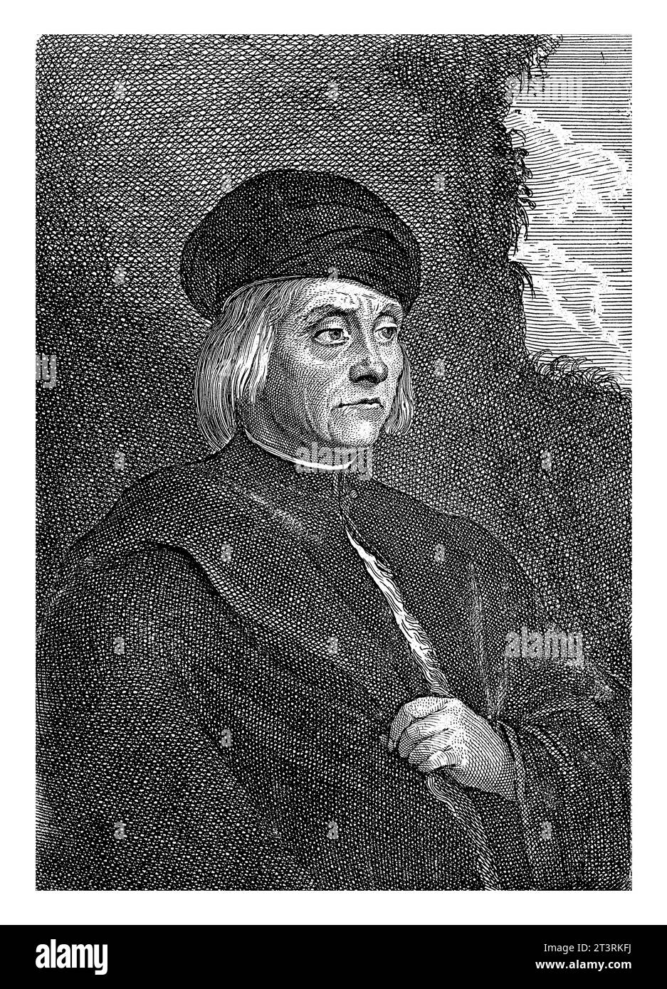 Portrait d'un inconnu, Jan van Troyen, d'après David Teniers (II), d'après Jacopo Palma (il Vecchio), 1673 - 1700 Portrait d'un inconnu, portant Banque D'Images