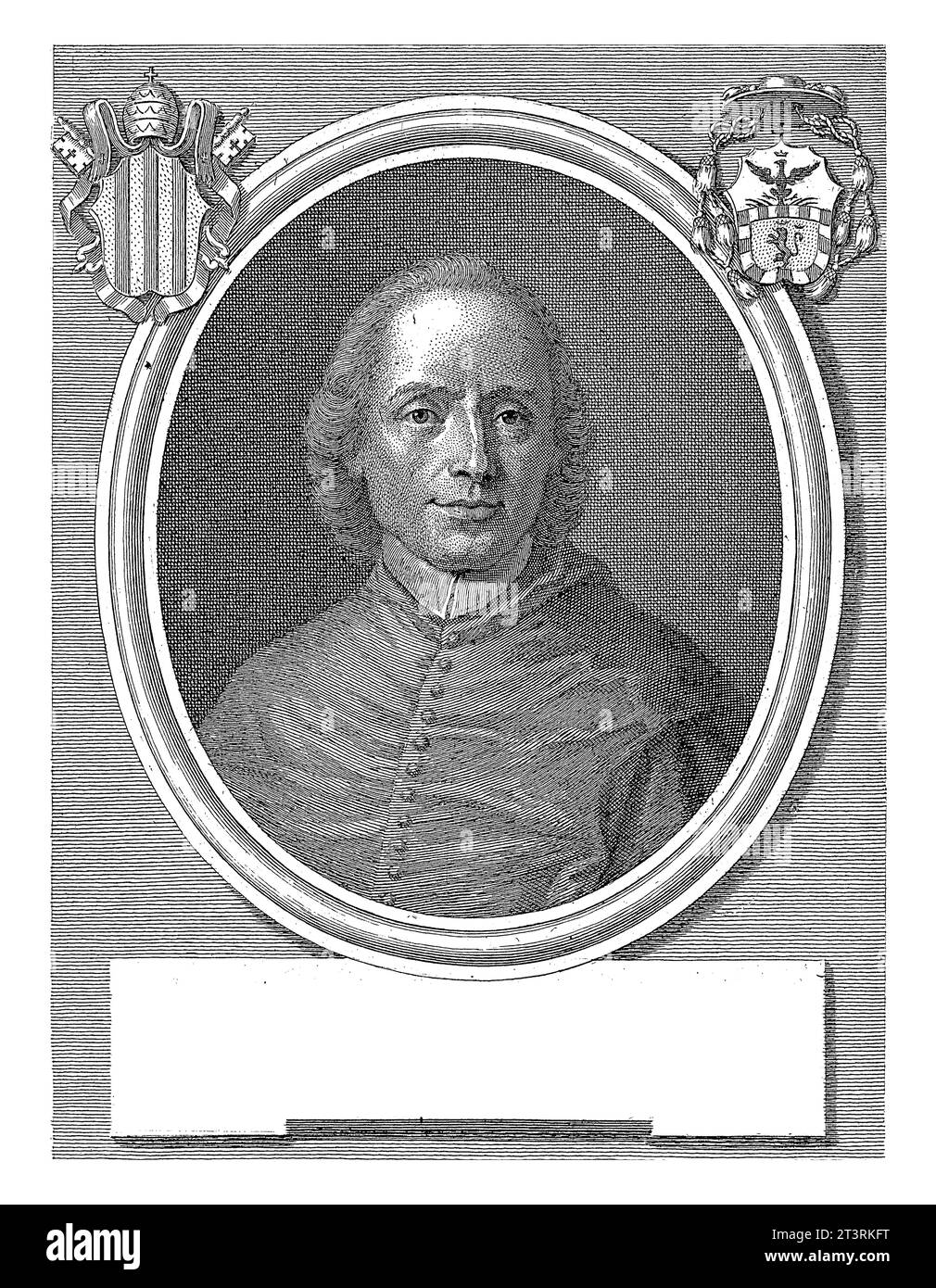 Portret van kardinaal Giovanni Francesco Stoppani, Giovanni Antonio Faldoni, 1753 - 1760, gravé vintage. Banque D'Images