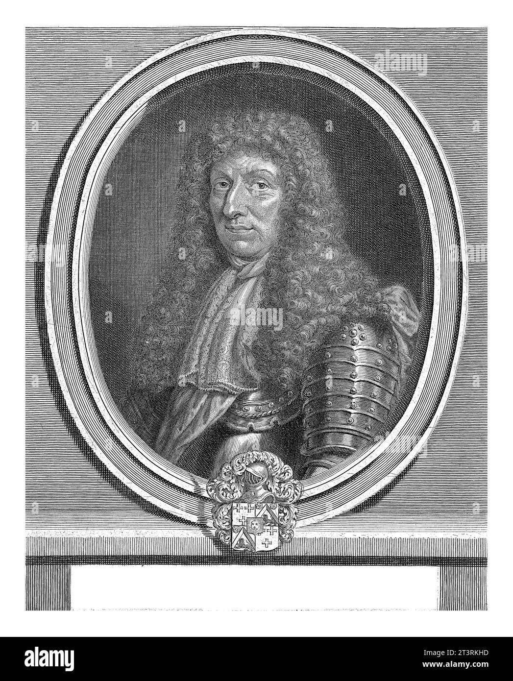 Portrait de Jacques de Solleysel, Gérard Edelinck, 1666 - 1707 Portrait de l'écuyer royal français Jacques de Solleysel (1617-1680), représenté dans un OV Banque D'Images