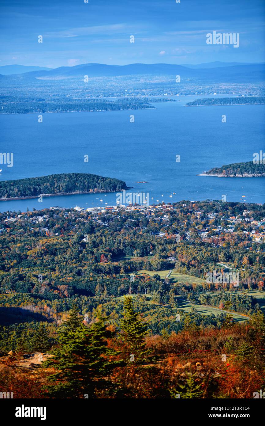 Bar Harbor Maine à l'automne Banque D'Images