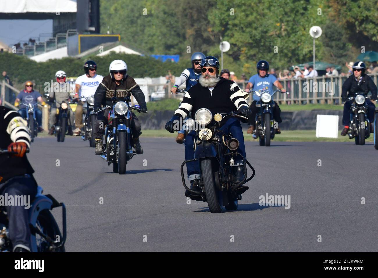 Harley Davidson, Track Parade - Motorcycle Celebration, environ 200 motos présentées dans les tours de parade du matin, y compris des tenues de side-car et trike à moteur Banque D'Images