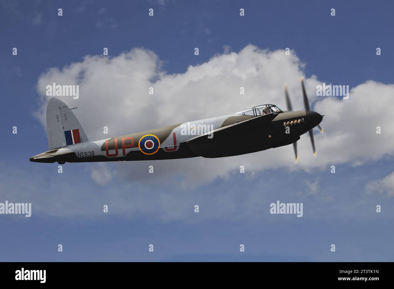 De Havilland Mosquito Fighter au-dessus de Paine Field WA Banque D'Images