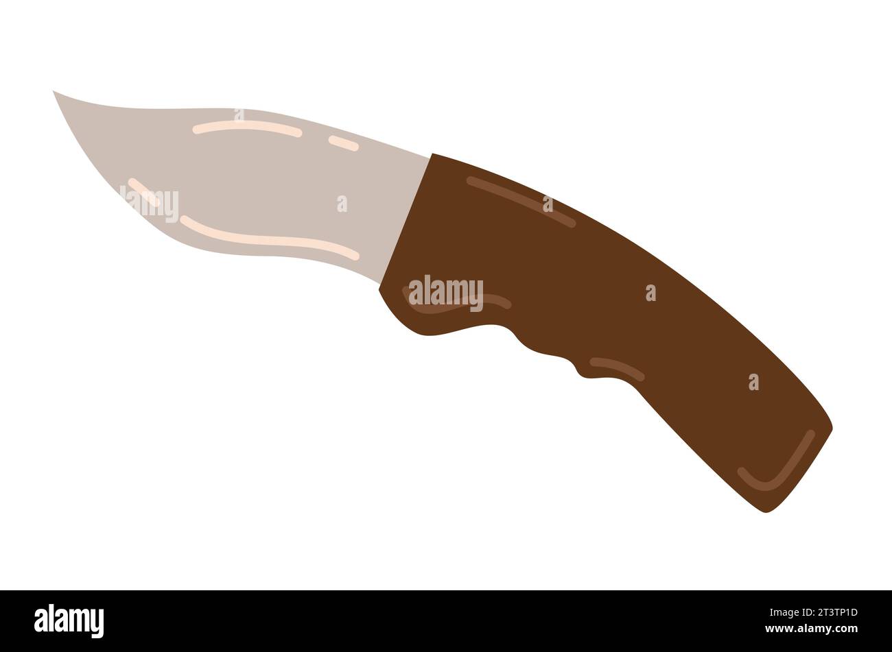 Illustration vectorielle de couteau dessinée à la main isolée sur fond blanc dans un style plat. Objet isolé pour impression, autocollants, logo et web design Illustration de Vecteur