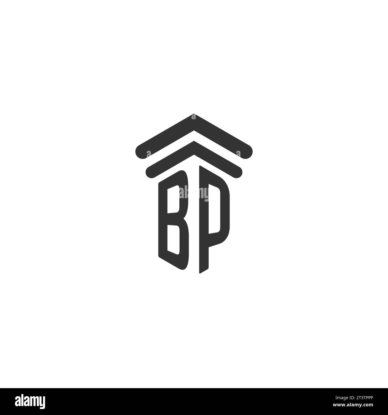 Initiale BP pour le modèle de conception de logo de cabinet d'avocats Illustration de Vecteur