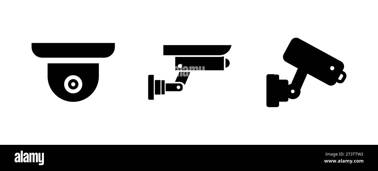 Icône caméra CCTV. Illustration vectorielle de l'icône de remplissage de caméra CCTV de style glyphe Illustration de Vecteur