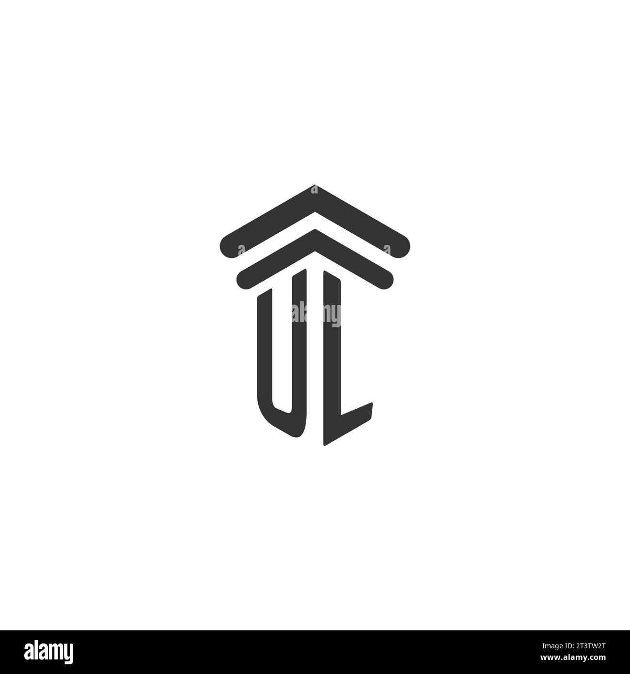 UL initial pour modèle de conception de logo de cabinet d'avocats Illustration de Vecteur