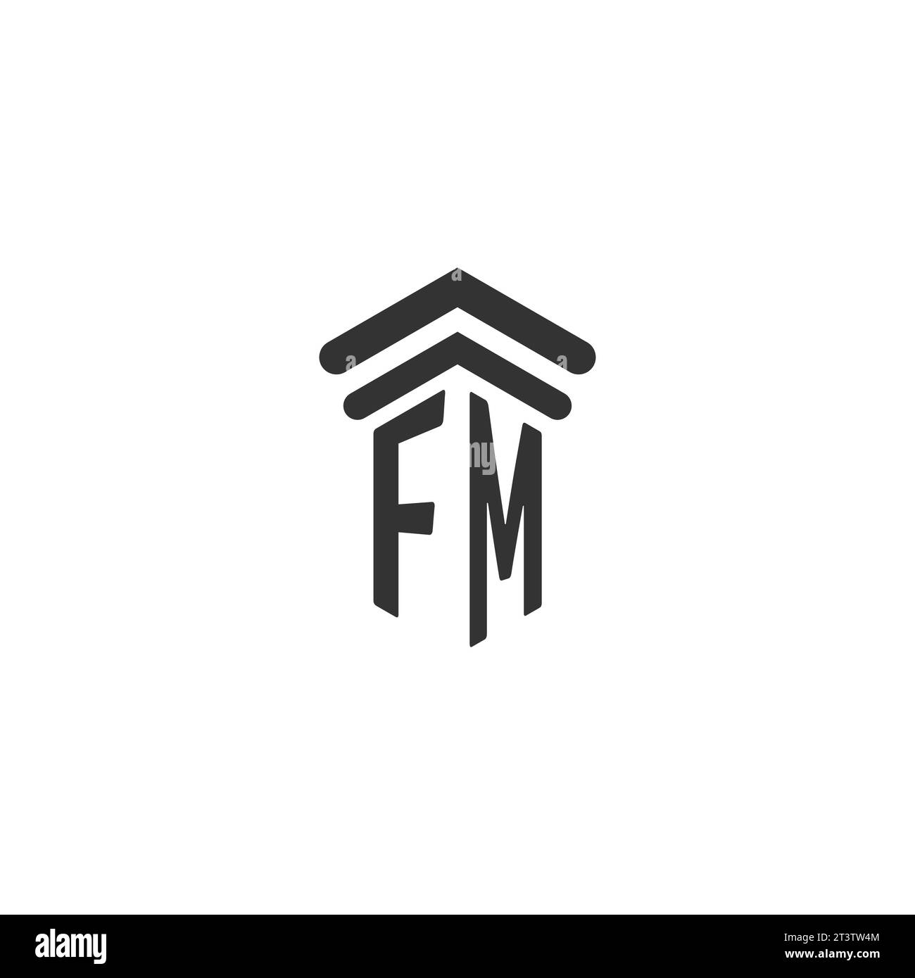 Initiale FM pour le modèle de conception du logo du cabinet d'avocats Illustration de Vecteur