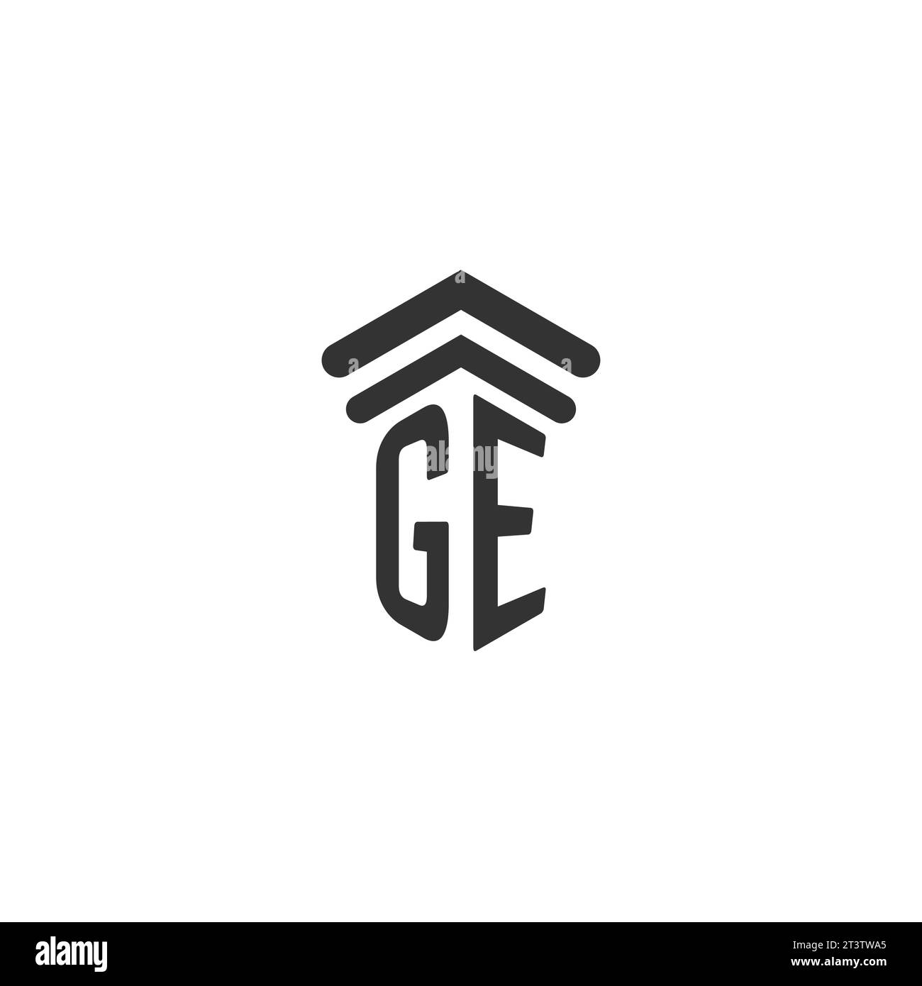 Initiale GE pour modèle de conception de logo de cabinet d'avocats Illustration de Vecteur