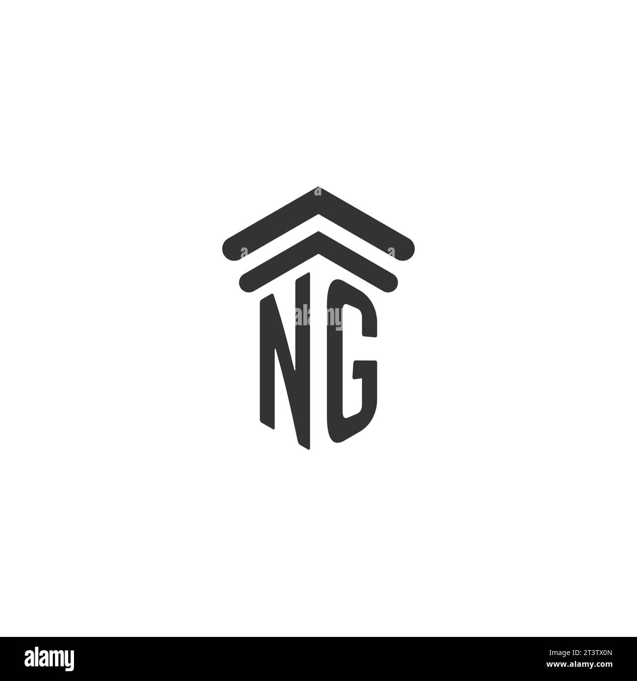 NG initial pour le modèle de conception de logo de cabinet d'avocats Illustration de Vecteur