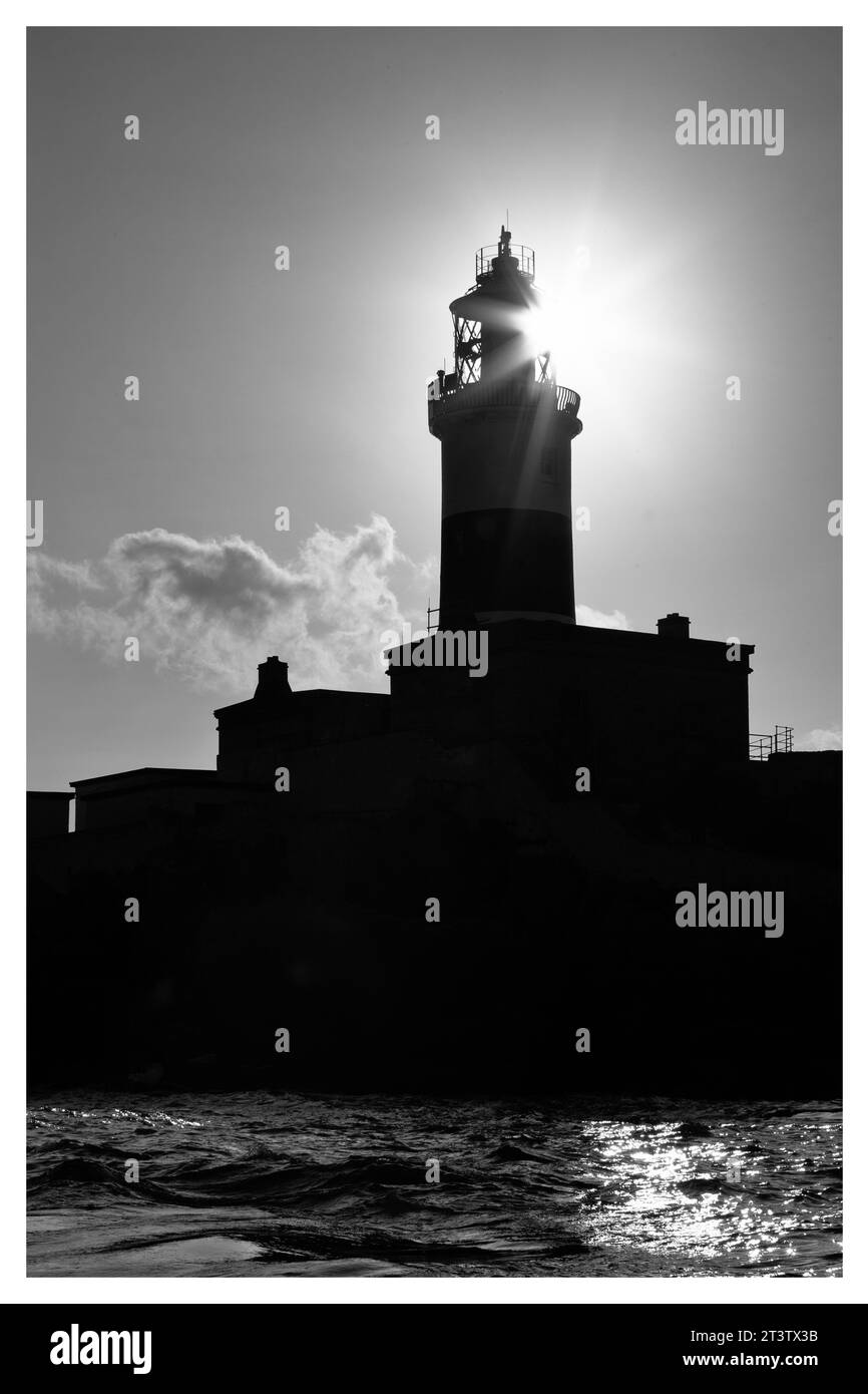 Phare d'East Maidens, Larne, comté d'Antrim, Irlande du Nord, Royaume-Uni Banque D'Images