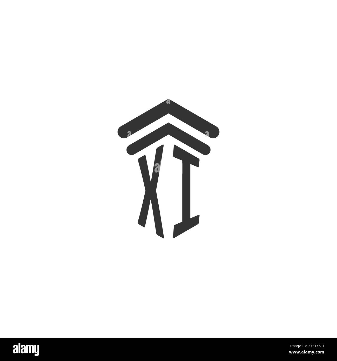 XI initial pour modèle de conception de logo de cabinet d'avocats Illustration de Vecteur