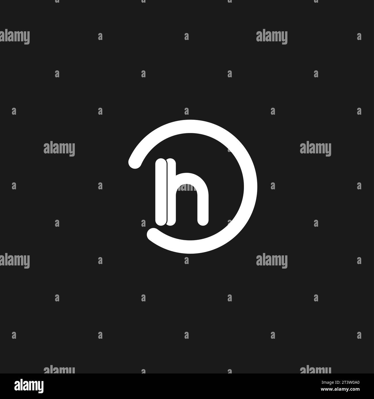 Initiales LH logo monogramme avec des cercles simples graphiques vectoriels de lignes Illustration de Vecteur