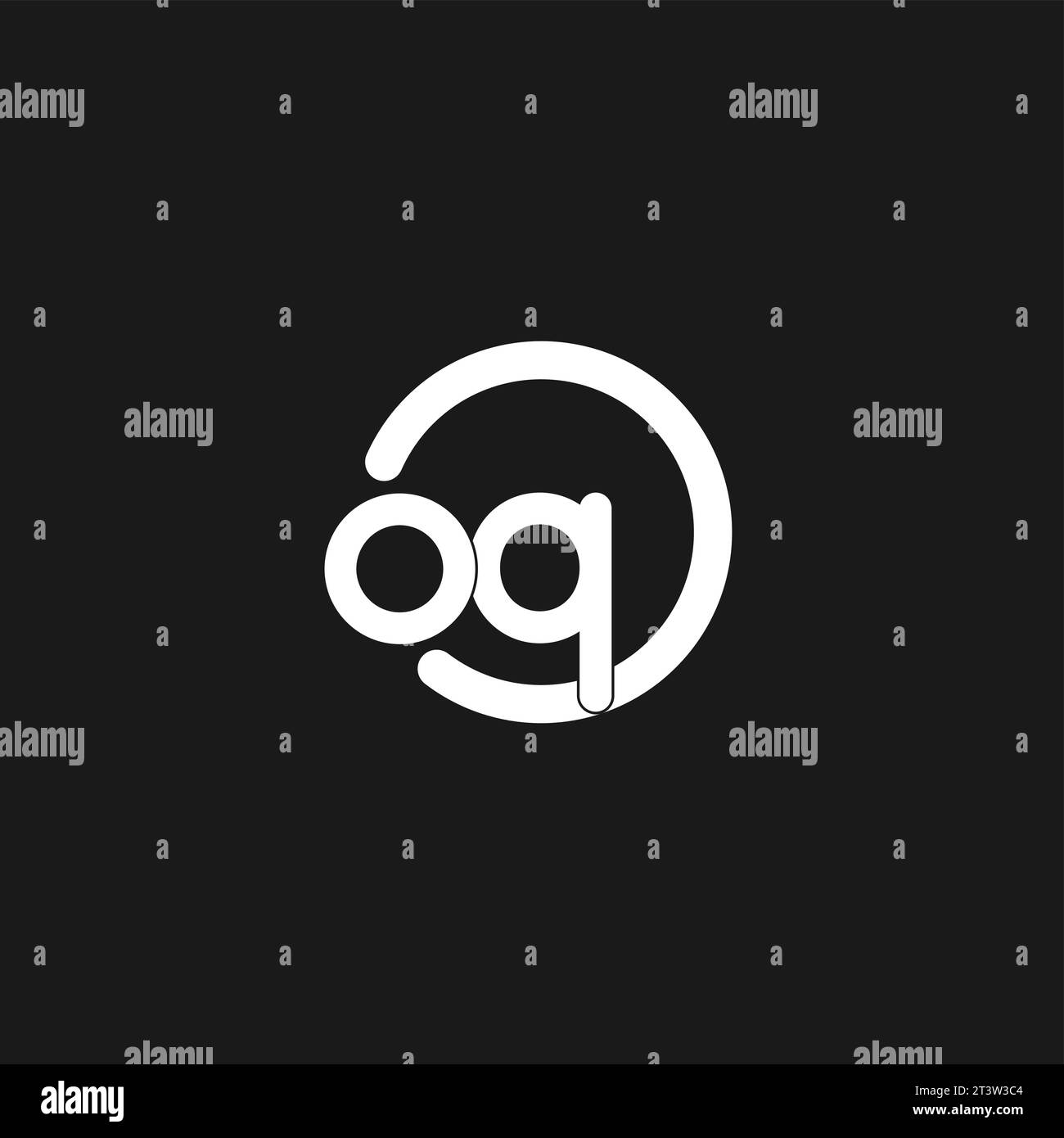 Initiales OQ logo monogramme avec des cercles simples graphiques vectoriels de lignes Illustration de Vecteur