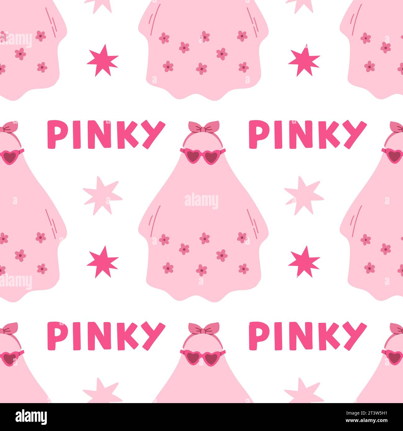 Illustration vectorielle de motif sans couture rose Halloween. Imprimé rose dans un style plat. Citation de lettrage Halloween Illustration de Vecteur