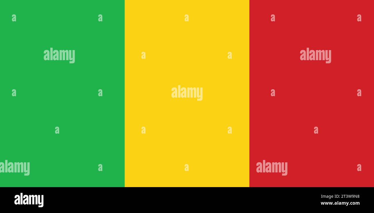 Drapeau national du Mali qui peut être utilisé pour célébrer les fêtes nationales du Mali. Illustration vectorielle Illustration de Vecteur