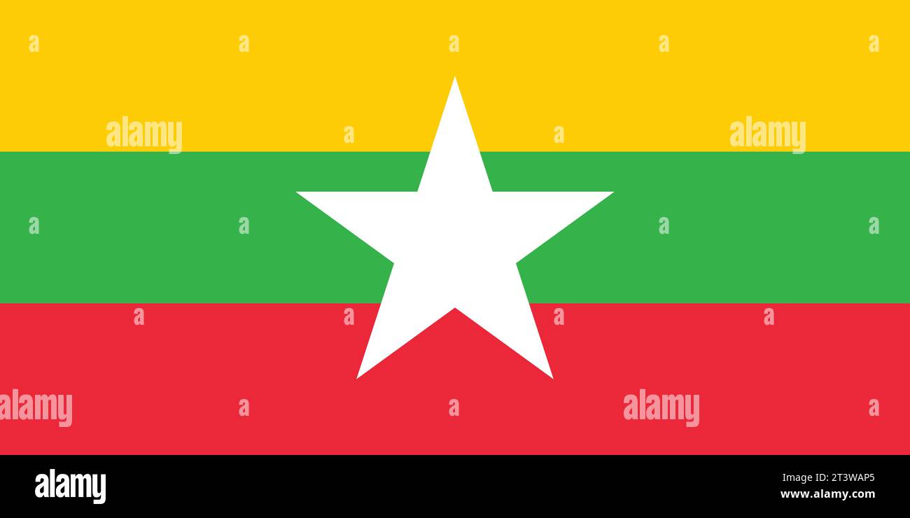 Drapeau national du Myanmar qui peut être utilisé pour célébrer les jours nationaux. Illustration vectorielle Illustration de Vecteur