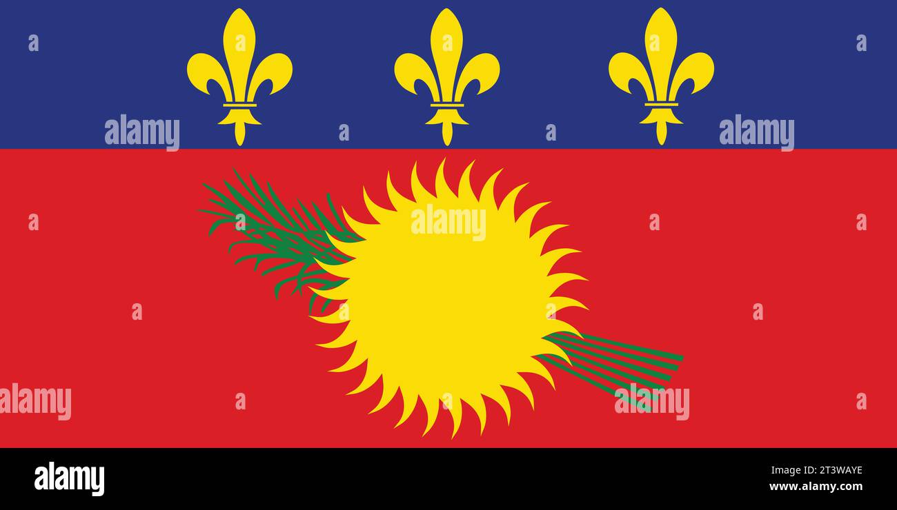 Drapeau national de la Guadeloupe qui peut être utilisé pour célébrer les fêtes nationales. Illustration vectorielle Illustration de Vecteur