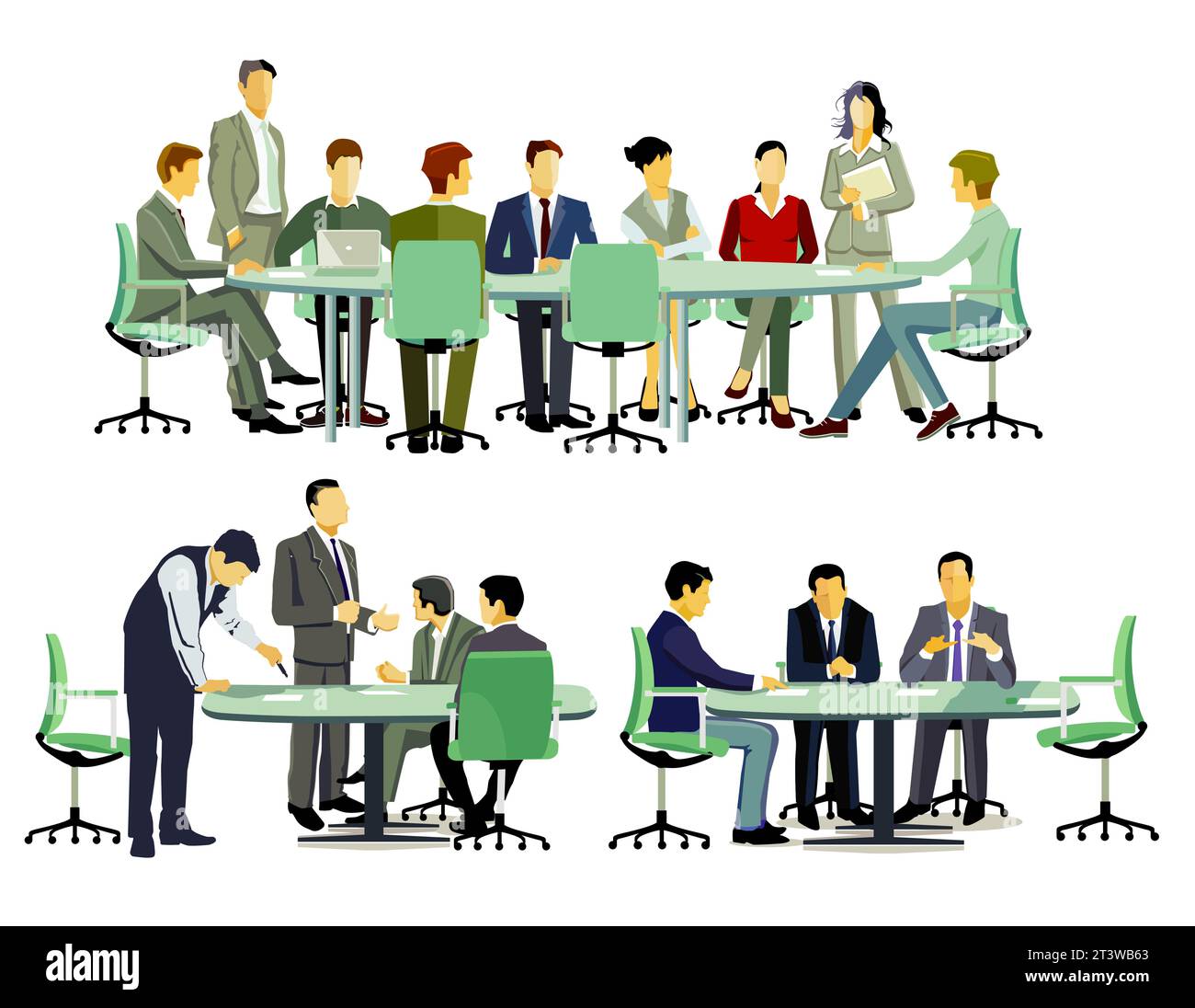 planification, discussion par les employés illustration Illustration de Vecteur