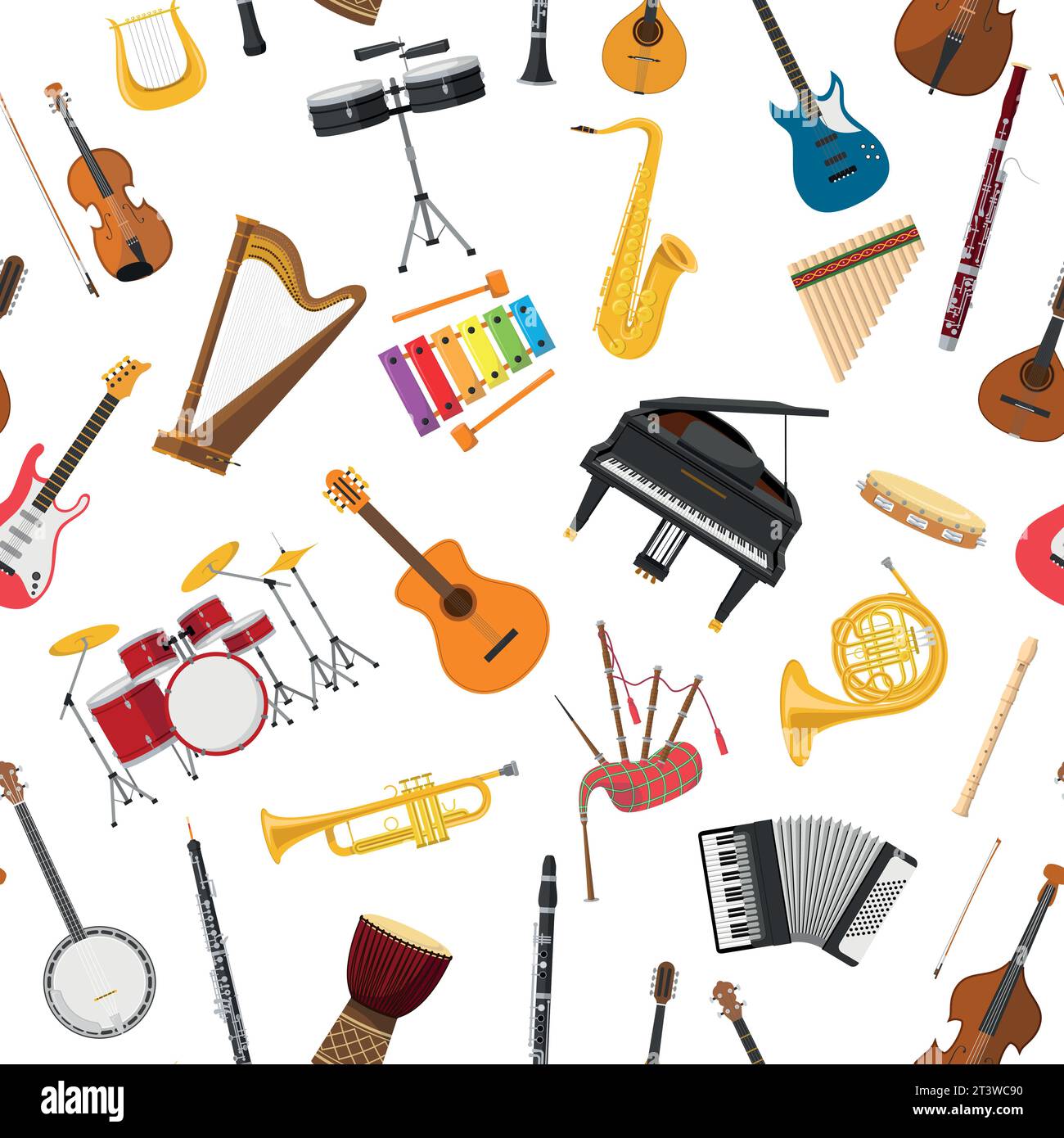 Fond musical instrumental Seamless pattern. Illustration vectorielle Illustration de Vecteur
